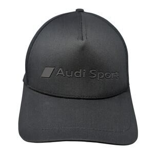 Audi Sport Snapback Hat Solid Black One Size Adjustable Vent Holes